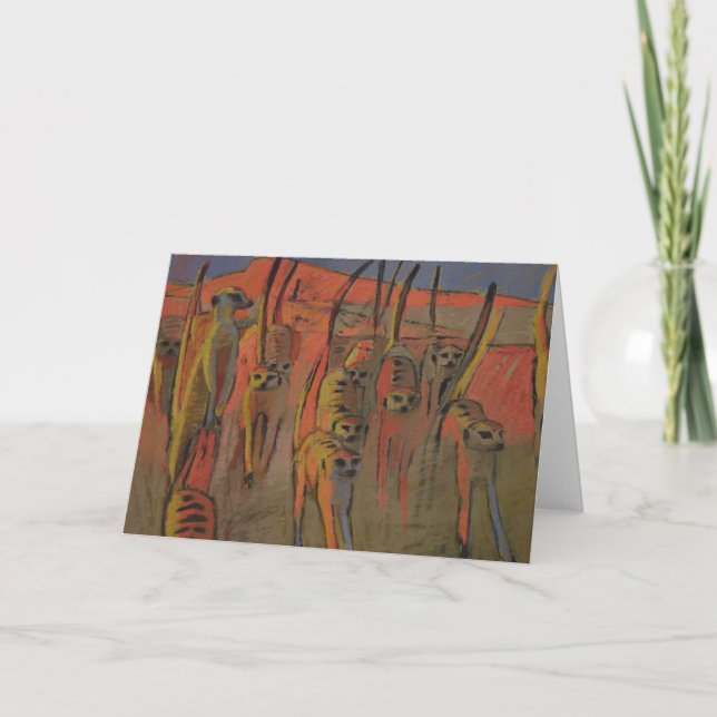 Meerkats Kriegtanzen - Kunstkarte Karte (Vorderseite)