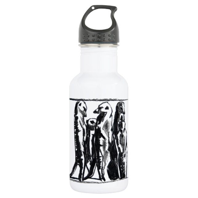 Meerkats sonnen - edelstahlflasche (Vorderseite)