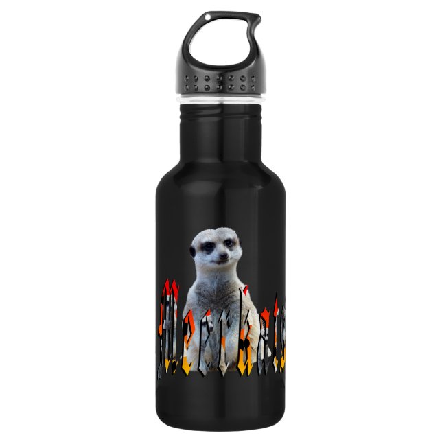 "Meerkats: Stehend stolz hinter dem Namen" Trinkflasche (Vorderseite)