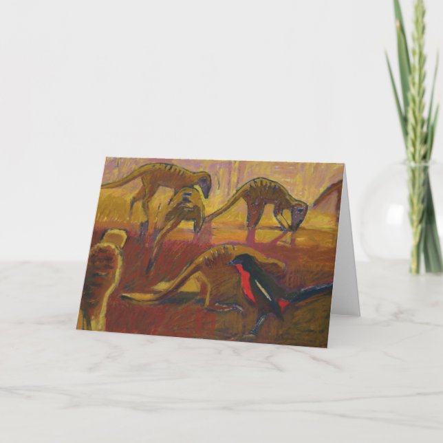 Meerkats und shrike - Karte (Vorderseite)