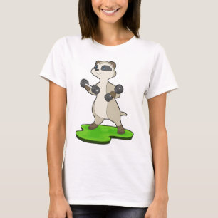 Meerkatzen-Bodybuilder Hanteln Bodybuilding T-Shirt
