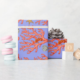 Meerkorallen und Dollar Thema an der Küste Geschenkpapier