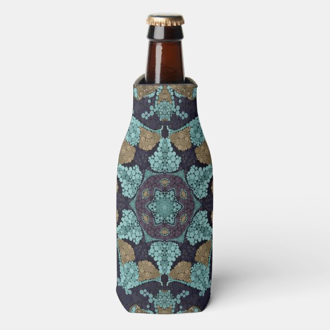 Meerloser Kaleidoskop-Mosaik Flaschenkühler (Flaschenvorderseite)