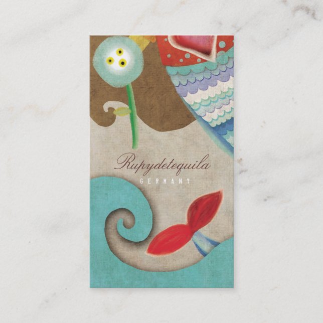 Meermaid Teddy Bear Waves Carte de visite (Devant)