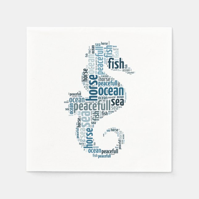 Meerpferd als Wolkendesign Serviette (Vorderseite)