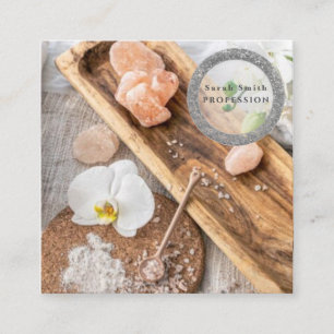 Meersalz Orchideen Wellness-Center Blume Massage A Quadratische Visitenkarte