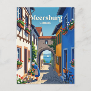 Meersburg Altstadt Gasse Deutschland Postkarte