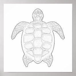 Meerschildkröten-Erwachsenenfarbposter Poster