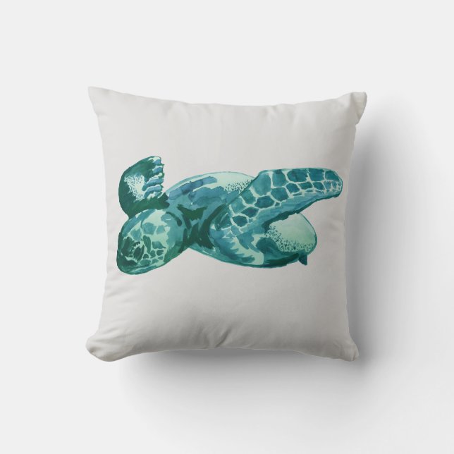 Meerschildkröten-Strandgemälde Kissen (Vorderseite)
