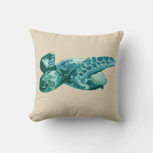Meerschildkröten-Strandgemälde Kissen