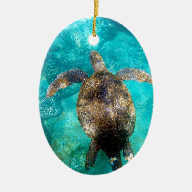 Meerschildkrötenschwimmen im Unterwasserparadies Keramikornament (Vorne)