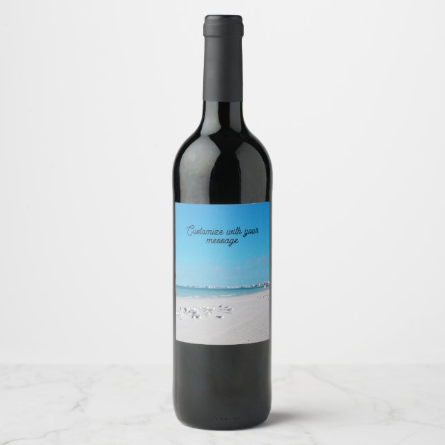 Meerschluchten auf dem Beach Wine Label Weinetikett (Vorderseite)