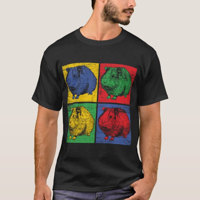 Meerschwein Popart T-Shirt (Vorderseite)