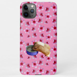 Meerschweinchen auf rosa Blüten,  iPhone 11Pro Max Hülle