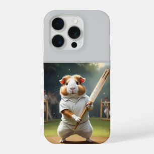 Meerschweinchen-Cricketspieler: In Weiß gekleidet iPhone 15 Pro Hülle