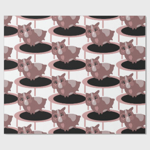 Meerschweinchen Fitnessstudio Lustiges Design Geschenkpapier