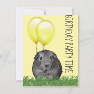 Meerschweinchen Gelbe Luftballons Benutzerdefinier Einladung