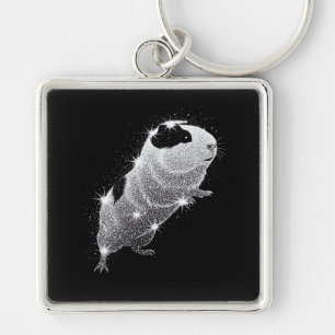 Meerschweinchen Glitzer Schlüsselanhänger