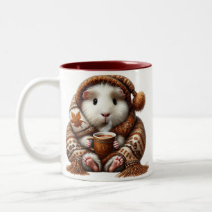 Meerschweinchen-Glück-Tasse - Gemütlicher Herbst-K Zweifarbige Tasse