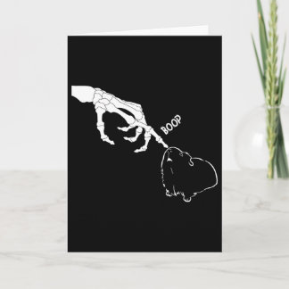Meerschweinchen Gruseliges Skeletthand Boop Lustig Karte