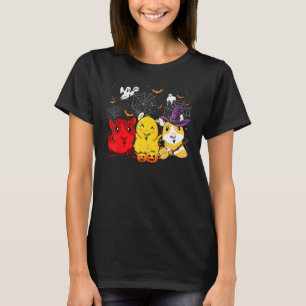 Meerschweinchen Halloween Hexe Satan Kürbisse T-Shirt