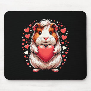 Meerschweinchen hält Herz Valentinstag Cute Vale Mousepad