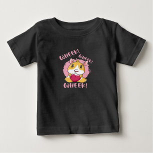 Meerschweinchen-Herz-Quieken Süßer Baby-Tierlieb Baby T-shirt