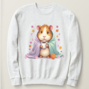 Meerschweinchen in einer Decke Herbst-Kirschblüten Sweatshirt