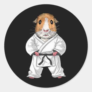 Meerschweinchen Karate Ninja Jiu-jitsu Taekwondo M Runder Aufkleber