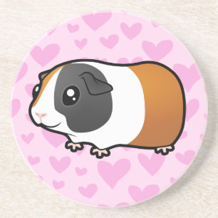Meerschweinchen-Liebe (glattes Haar) Sandstein Untersetzer