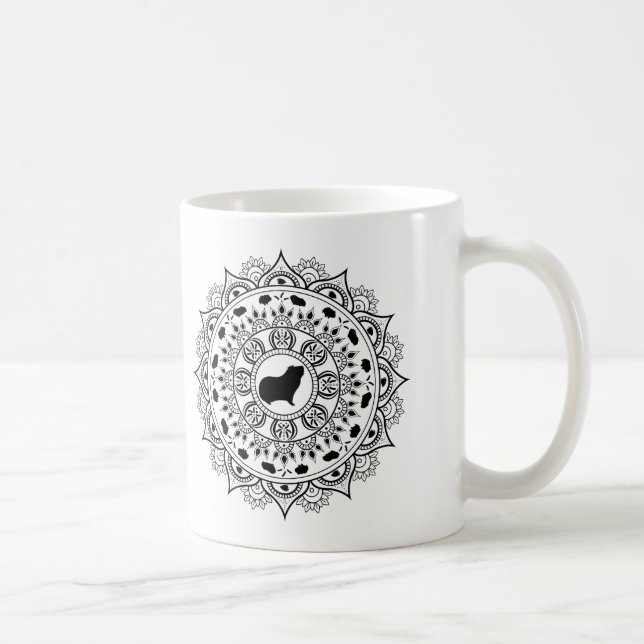 Meerschweinchen-Mandala-Kunst Kaffeetasse (Rechts)