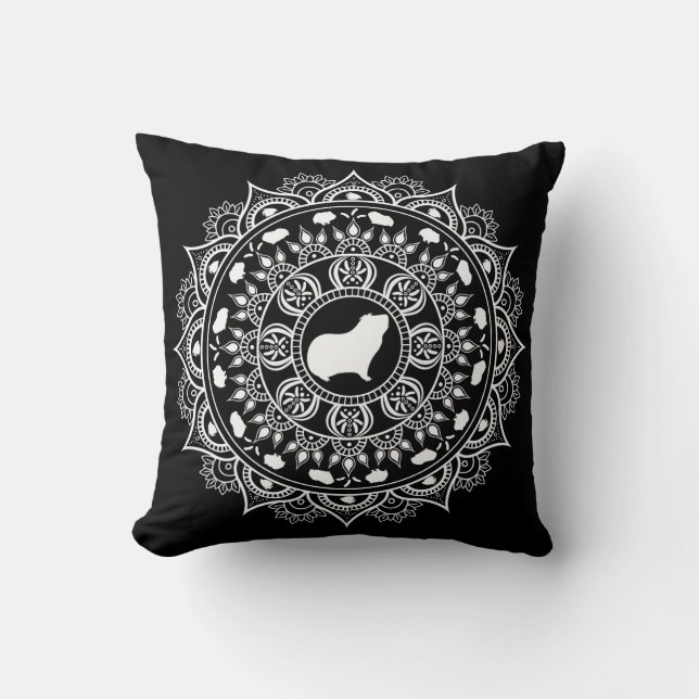 Meerschweinchen-Mandala-Kunst Kissen (Vorderseite)