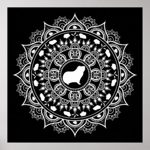 Meerschweinchen-Mandala-Kunst Poster