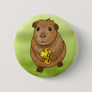 Meerschweinchen mit Schnecke Button