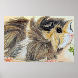 Meerschweinchen mit Sprig Poster