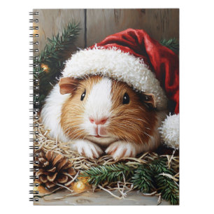Meerschweinchen mit Weihnachtsmannmütze Notizblock