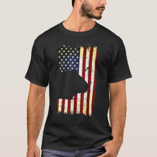 Meerschweinchen-Silhouette Amerikanische Flagge 4. T-Shirt