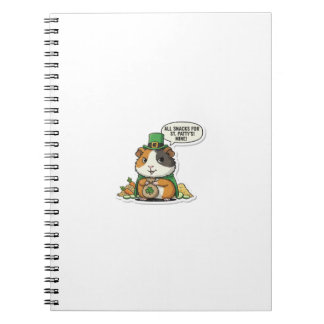 Meerschweinchen-Snackdieb St.Patrick's Day Notizblock