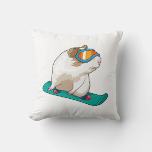 Meerschweinchen Snowboarder Snowboard Kissen