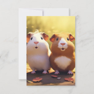 Meerschweinchen-Themendesign, süß . Dankeskarte