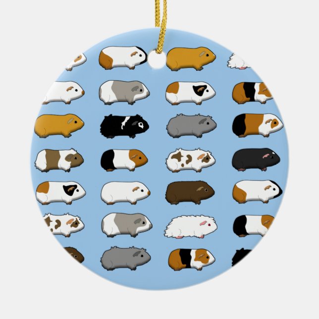 Meerschweinchen viele blau keramikornament (Vorne)