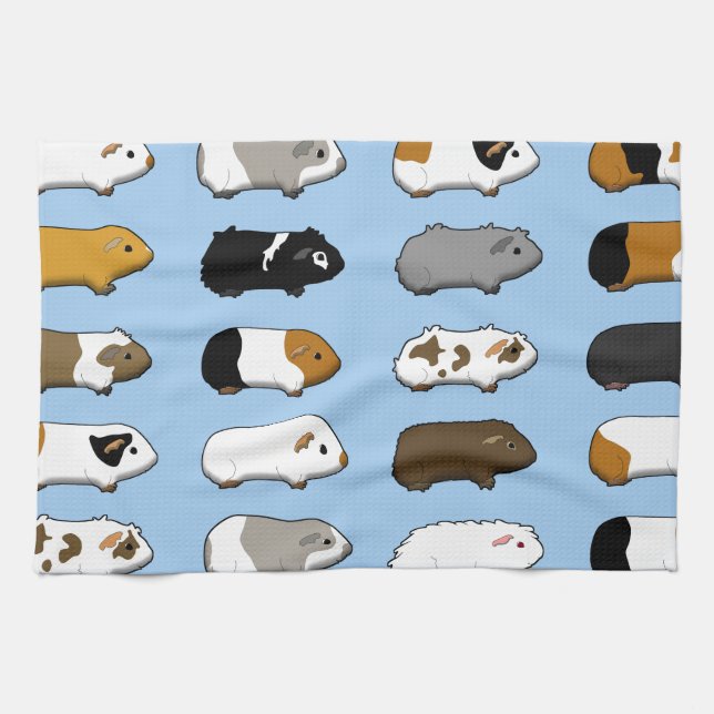 Meerschweinchen viele blau küchentuch (Horizontal)