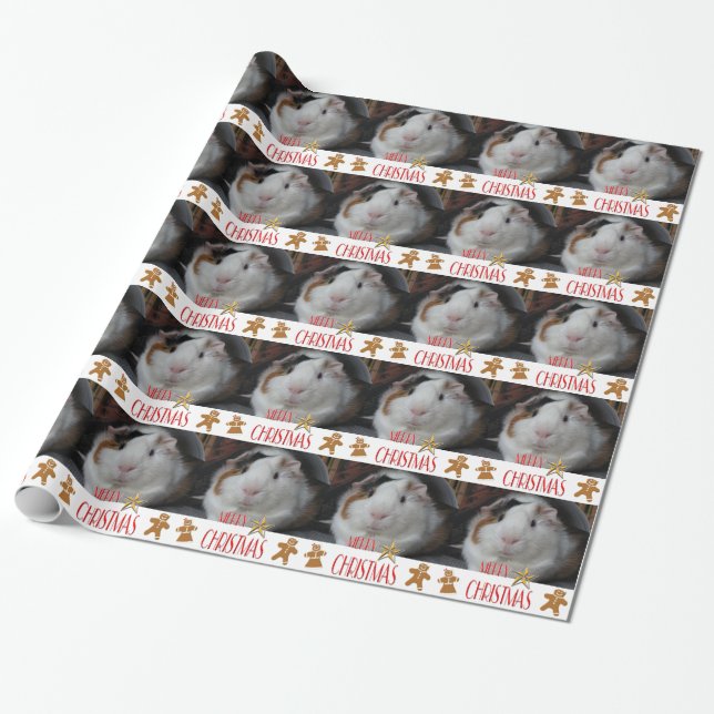 Meerschweinchen-Weihnachten Geschenkpapier (Ungerollt)