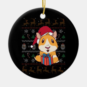 Meerschweinchen-Weihnachten Keramik Ornament