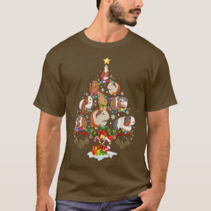 Meerschweinchen-Weihnachtsbaum-Santa-Hut-mas-Licht T-Shirt