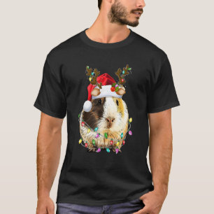 Meerschweinchen-Weihnachtsmannmütze Rentiere Ohren T-Shirt