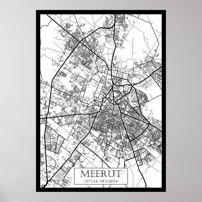 Meerut Uttar Pradesh City Map Poster (Vorne)
