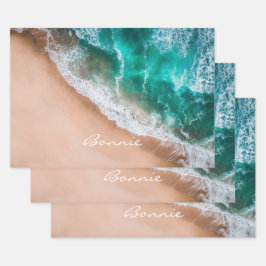 Meerwasser am Meer, tropischer Sommer Geschenkpapier Set