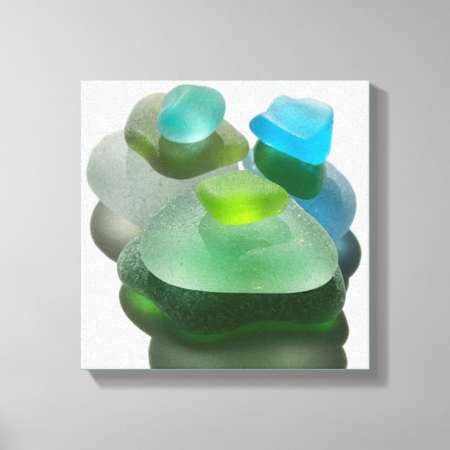 Meerwasser-Grün und türkisblaues Glas Leinwanddruck (Vorderseite)