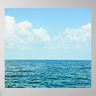 Meerwasser, klarer blauer Himmel. Poster